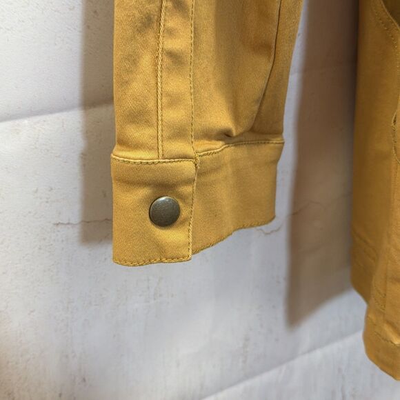 Market & Spruce Mustard Utility Jacket Women’s Large Cotton Stretch Pockets - Picture 7 of 13